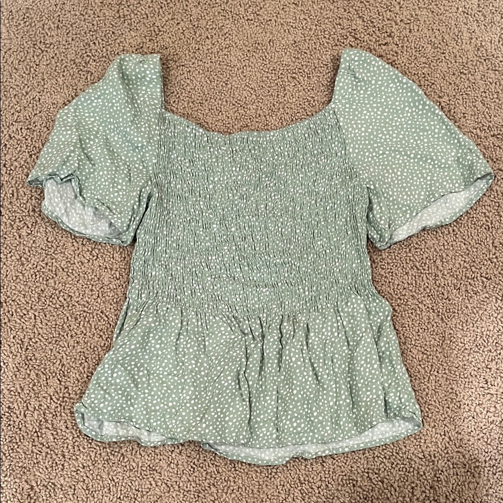 URBAN Romantics Mint Green Dotted Blouse
